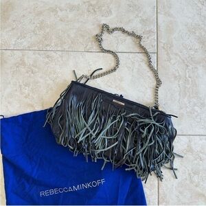Rebecca Minkoff Navy Fringe Clutch